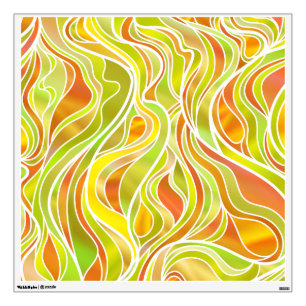 Yellow Stained Glass Abstract Wall Decal