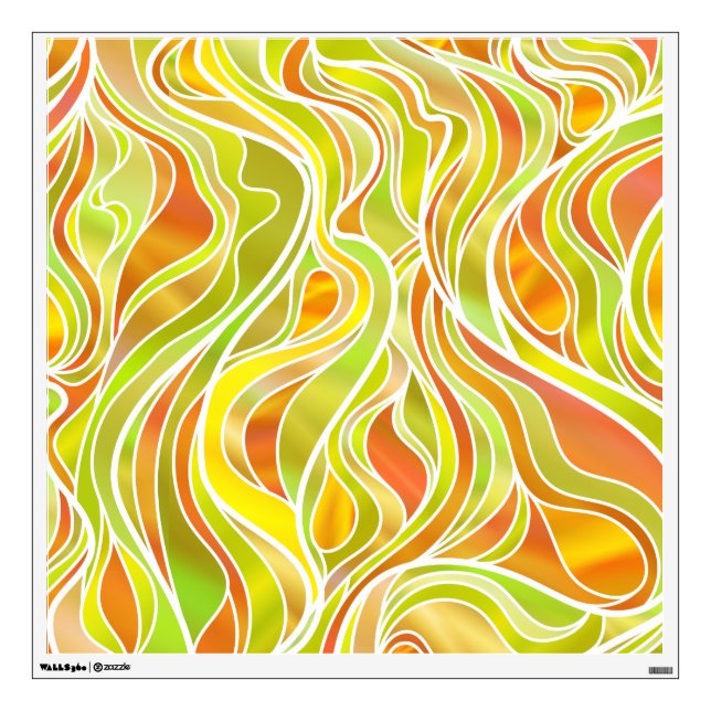 Yellow Stained Glass Abstract Wall Decal (Front)