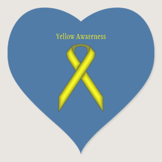 Yellow Standard Ribbon by Kenneth Yoncich Heart Sticker