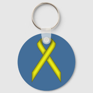 Yellow Standard Ribbon by Kenneth Yoncich Keychain