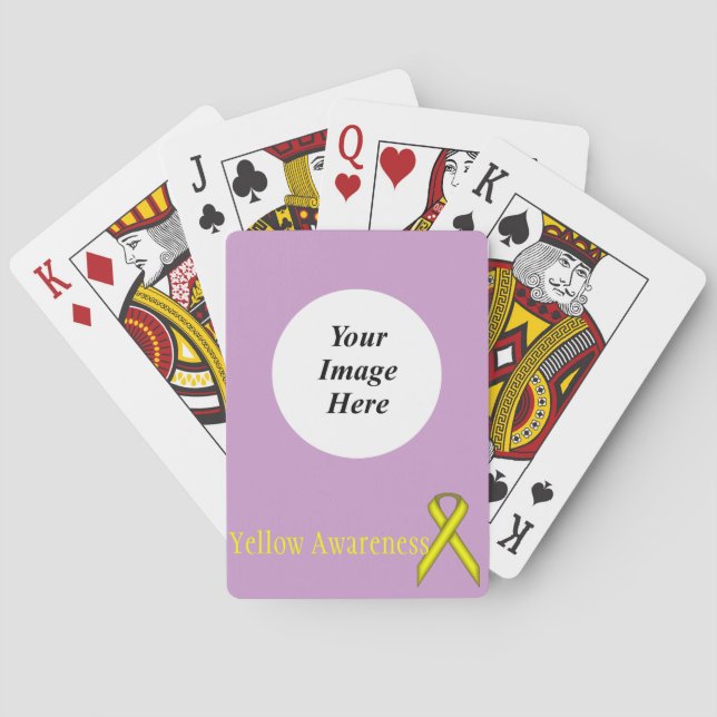 Yellow Standard Ribbon by Kenneth Yoncich Poker Cards (Back)