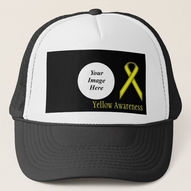 Yellow Standard Ribbon by Kenneth Yoncich Trucker Hat (Front)
