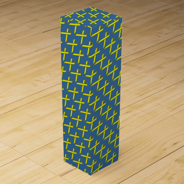 Yellow Standard Ribbon by Kenneth Yoncich Wine Gift Box (Front)