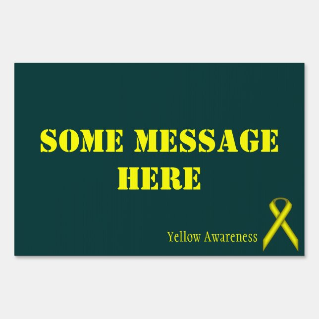 Yellow Standard Ribbon by Kenneth Yoncich Yard Sign (Front)