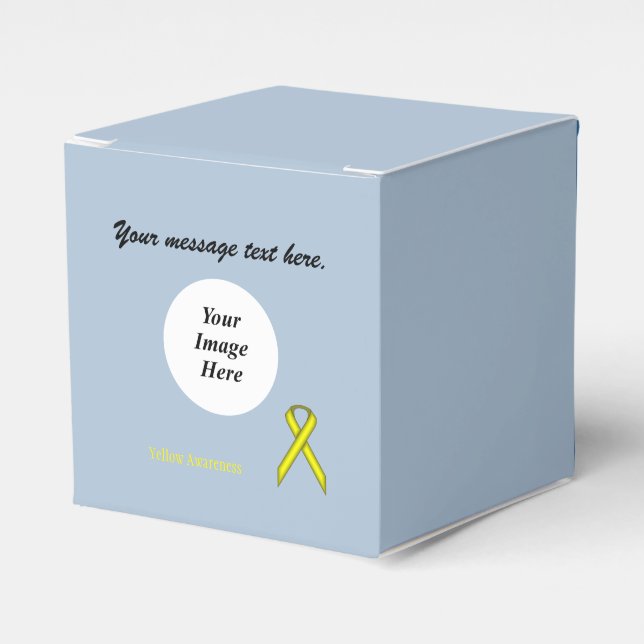 Yellow Standard Ribbon Template by Kenneth Yoncich Favor Boxes (Front Side)