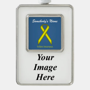 Yellow Standard Ribbon Tmpl(V-I)by Kenneth Yoncich Christmas Ornament