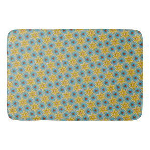 Yellow Star Abstract Bath Mat