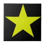 Yellow Star And Black Tile at Zazzle