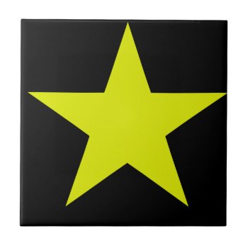 Yellow Star And Black Tile by DesignImages at Zazzle