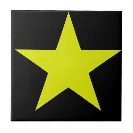Yellow Star And Black Tile