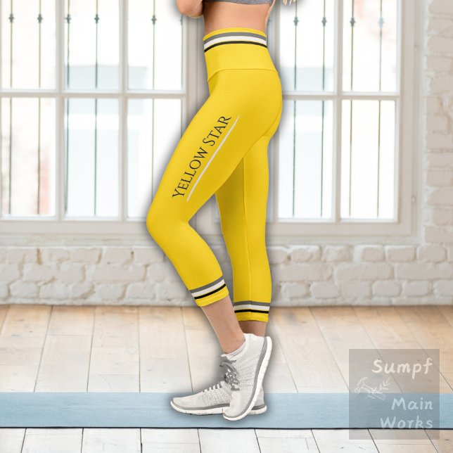 Yellow Star Capri Leggings (Creator Uploaded)
