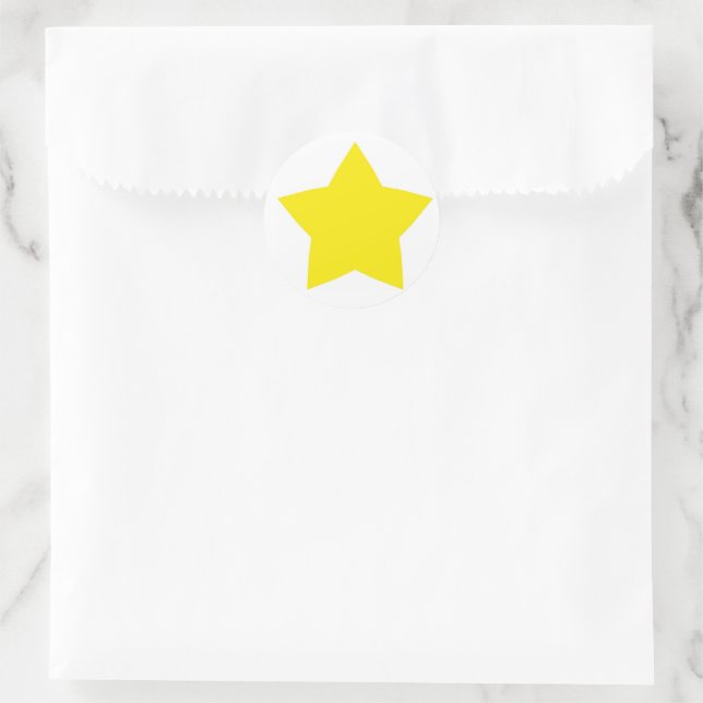 Yellow Star Classic Round Sticker (Bag)