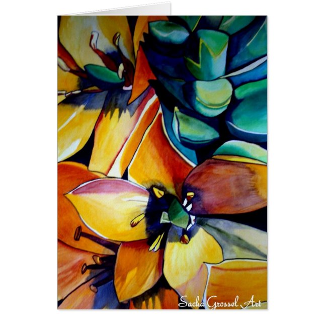 Yellow Star of Bethlehem flower watercolor art (Front)