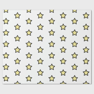 Yellow Star Pattern Minimalist Modern Wrapping Paper
