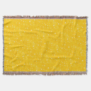 Yellow Star Pattern Woven Throw Blanket