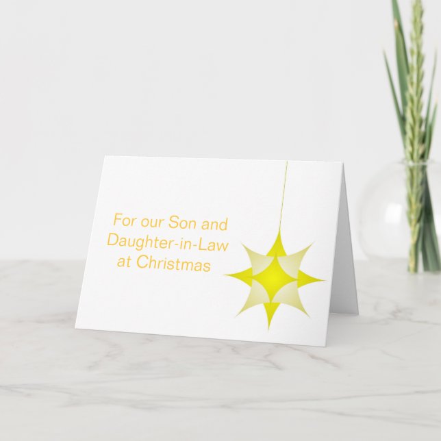 Yellow Star Son And Daughter-in-Law Christmas Holiday Card (Front)