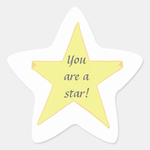 Yellow Star You are a star _ Star Stickers