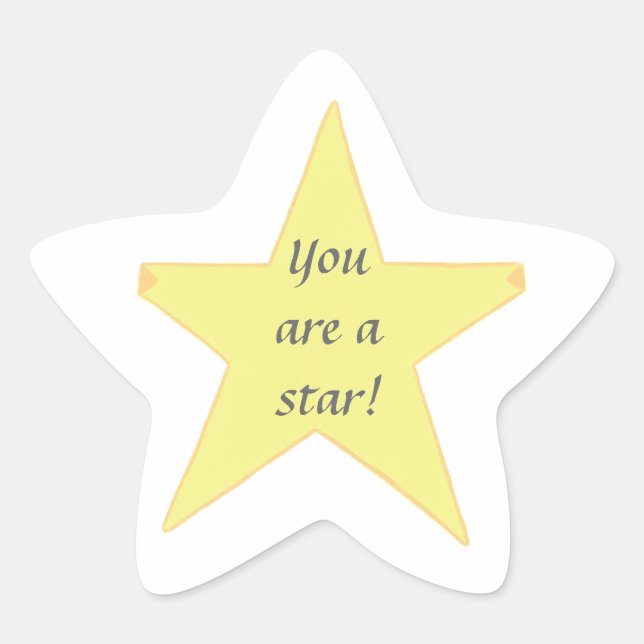Yellow Star, You are a star - Star Stickers (Front)