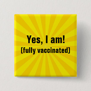 Yellow Starburst Vaccination Button