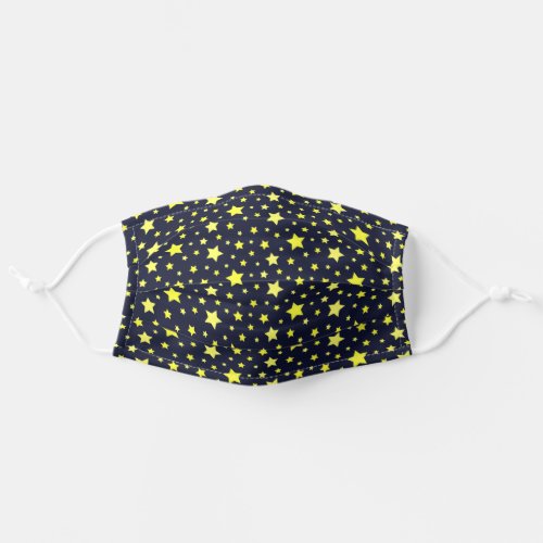 Yellow Stars and Dark Blue Pattern Adult Cloth Face Mask