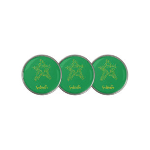 Yellow stars in star on green golf ball marker