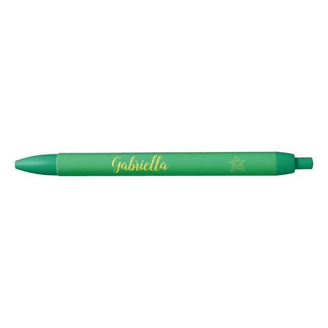 Yellow stars in star on green pen (Front)