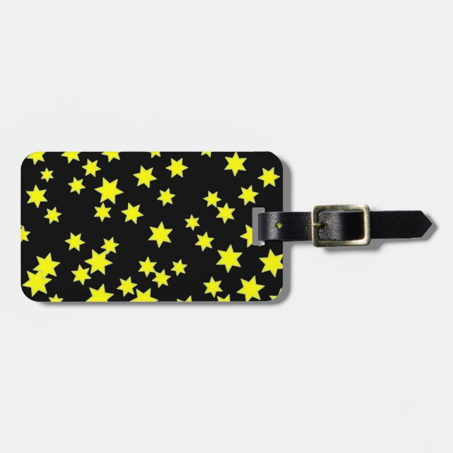 Yellow Stars Luggage Tag (Front Horizontal)