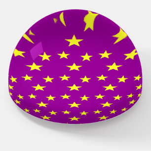 Yellow stars on purple paperweight