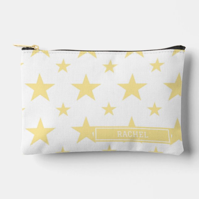 Yellow Stars Pattern Constellation Pencil Case Accessory Pouch (Front)