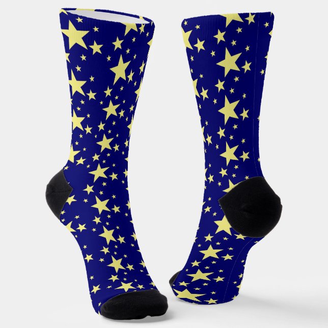 Yellow Stars Pattern Socks (Angled)