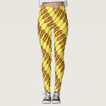Yellow State Fair Corn Dog Corndog Mustard Hot Dog Leggings<br><div class="desc">Leggings feature an original marker illustration of a delicious state fair style corn dog with mustard,  printed on a yellow background.</div>
