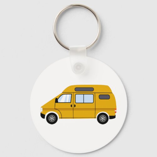 Yellow Stealth Camper Van High Top Mobile Freedom Keychain