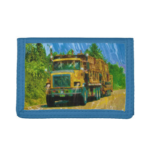 Yellow Steel Bridge Gear Trucker Lorry Trifold Wallet