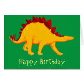Yellow Stegosaurus dinosaur cute illustration (Front Horizontal)