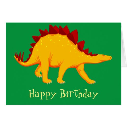 Yellow Stegosaurus dinosaur cute illustration
