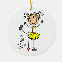 Yellow Stick Figure Cheerleader T-shirts and Gifts