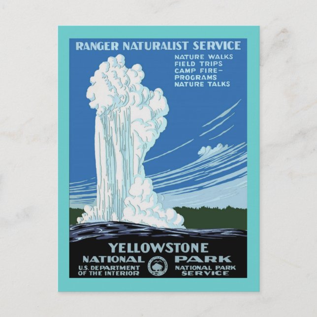 Yellow Stone Park - Old Faithful Geyser Postcard (Front)