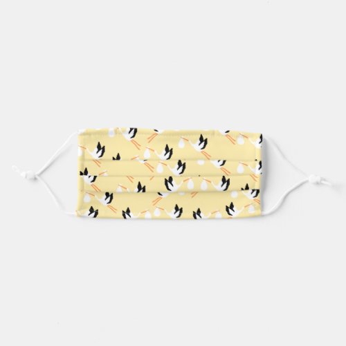 Yellow Stork Baby Shower Face Mask