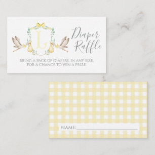 Yellow Stork Diaper Raffle Card