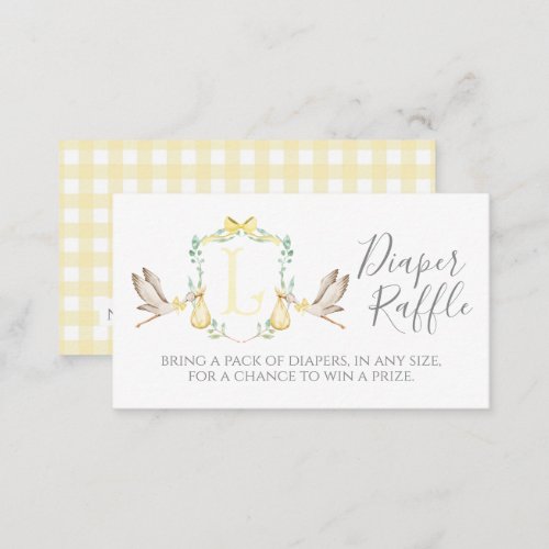 Yellow Stork Diaper Raffle Card