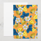 Yellow strawberries on orange (Front/Back)