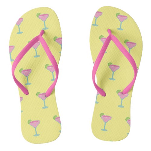 Yellow Strawberry Margarita Flip Flop Sandals
