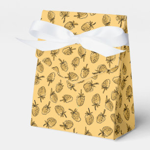 yellow strawberry pattern favor boxes