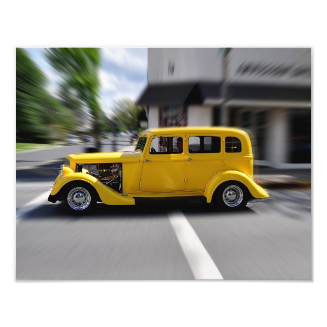 Yellow Street Rod Photo Print (Front)