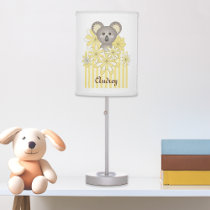 Yellow Stripe Baby Koala Kids Room / Nursery Table Lamp