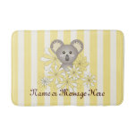 Yellow Stripe Cute Baby Koala Bear Kids Bathroom Mat at Zazzle