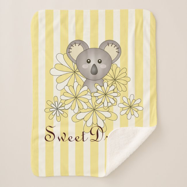 Yellow Stripe Cute Baby Koala Cartoon Custom