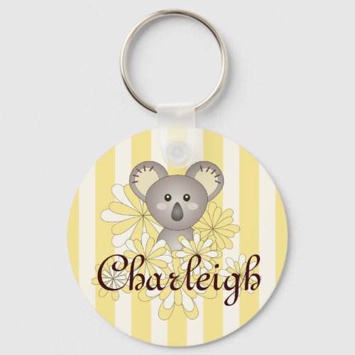 Yellow Stripe Cute Cartoon Baby Koala Kids Keychain