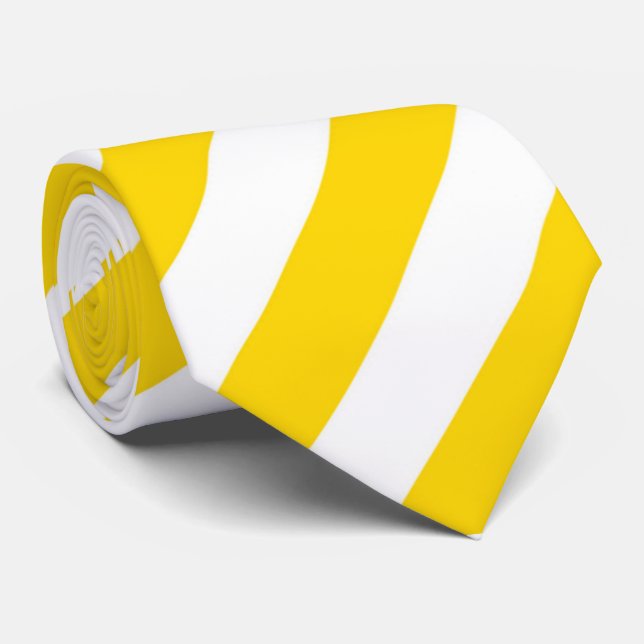 Yellow Stripe gift for men Neck Tie (Rolled)