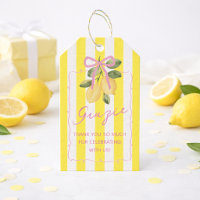 Yellow Stripe Grazie Lemon Baby Shower Favor Tag